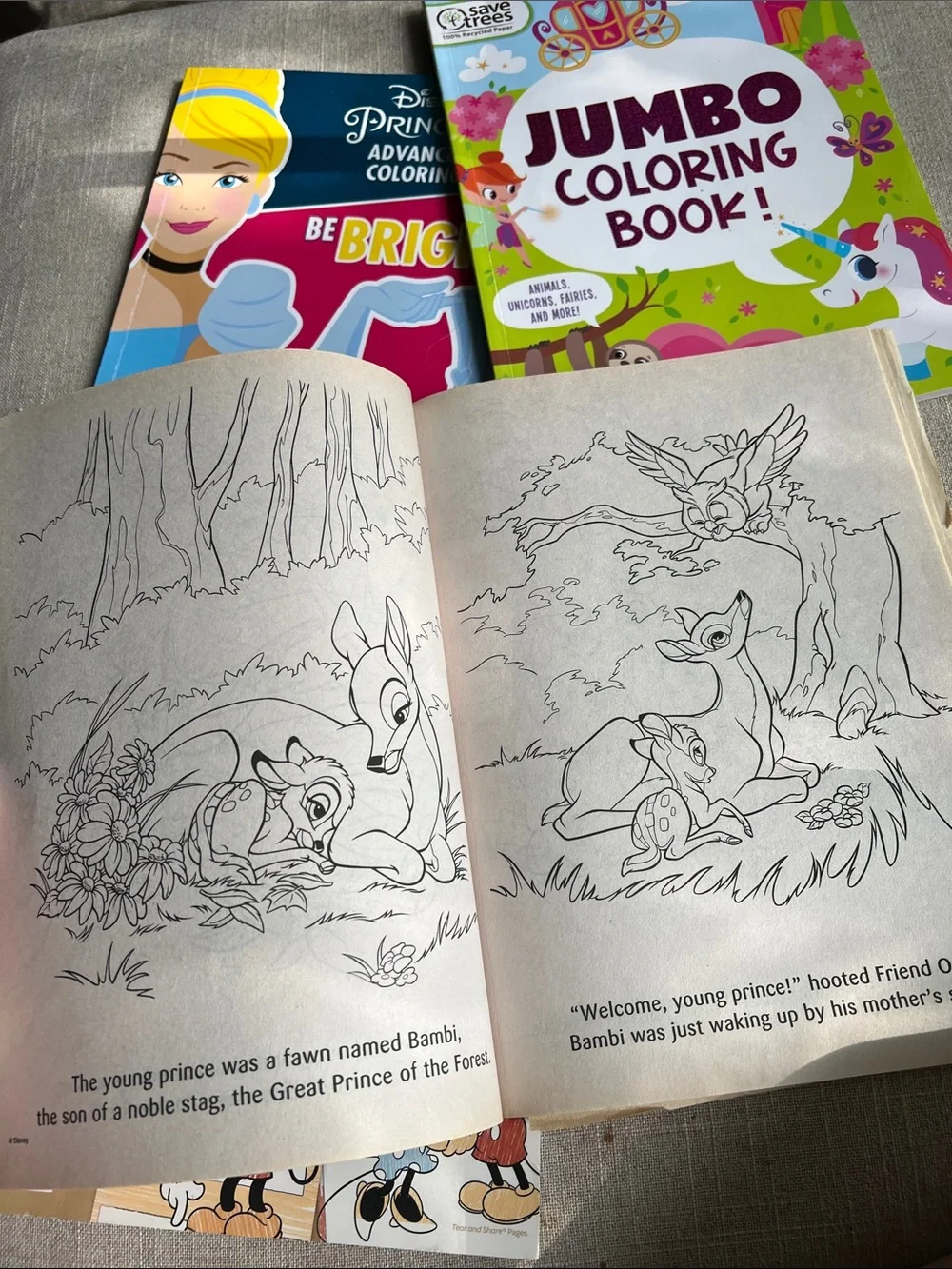 Disney Kids Coloring Book Bundle - Yellow, Pink, Blue & White Covers